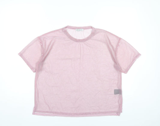 Light Before Dark Women’s Pink Mesh T-Shirt M Short Sleeve