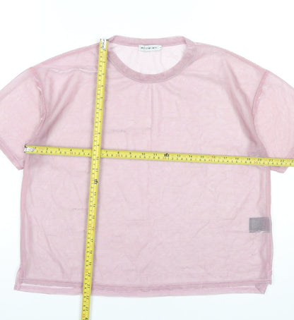 Light Before Dark Women’s Pink Mesh T-Shirt M Short Sleeve
