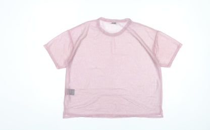 Light Before Dark Women’s Pink Mesh T-Shirt M Short Sleeve