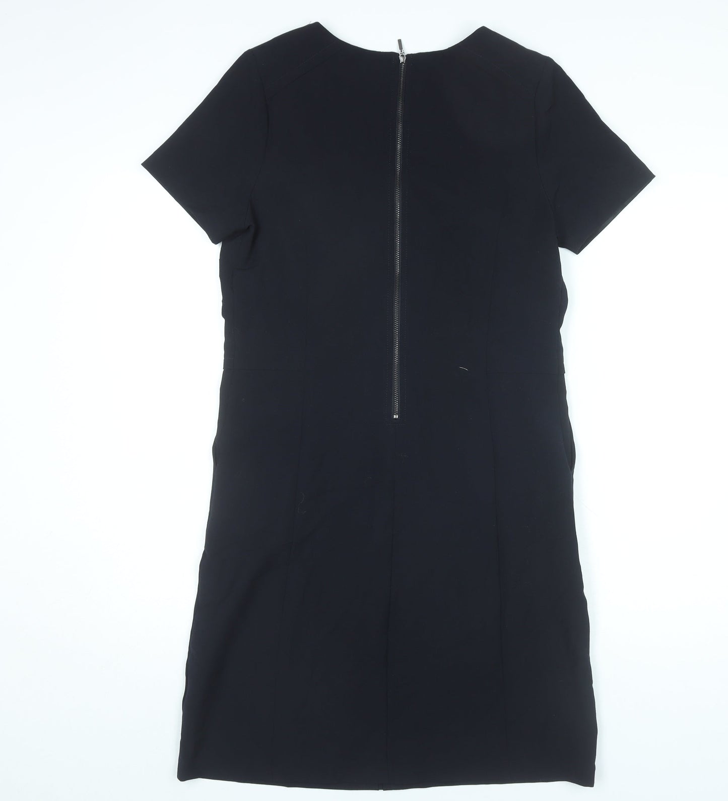 Next Women’s Black Sheath Dress Size 8 Knee Length Short Sleeve Workwear