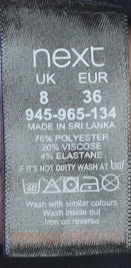 Next Women’s Black Sheath Dress Size 8 Knee Length Short Sleeve Workwear