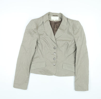 Roni Zilkha Women Beige Pinstripe Blazer Jacket Size 12