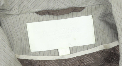 Roni Zilkha Women Beige Pinstripe Blazer Jacket Size 12