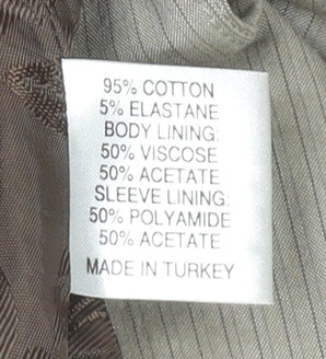 Roni Zilkha Women Beige Pinstripe Blazer Jacket Size 12
