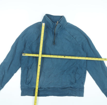 Marks and Spencer Women’s Blue 1/2 Zip Sweatshirt Medium 38-40" Cotton Casual