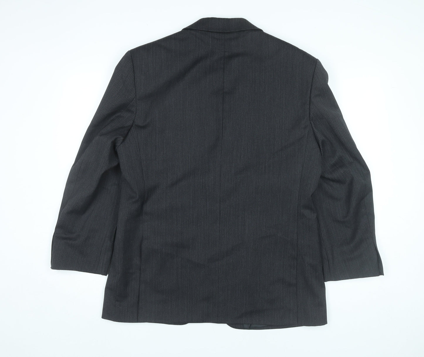 Centaur Men’s Black Pinstripe Wool Blend Blazer Jacket 40 Short Classic Formal