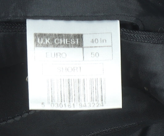 Centaur Men’s Black Pinstripe Wool Blend Blazer Jacket 40 Short Classic Formal