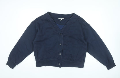 The Couture Club Women’s Blue V-Neck Cardigan Size 10 Cotton Blend