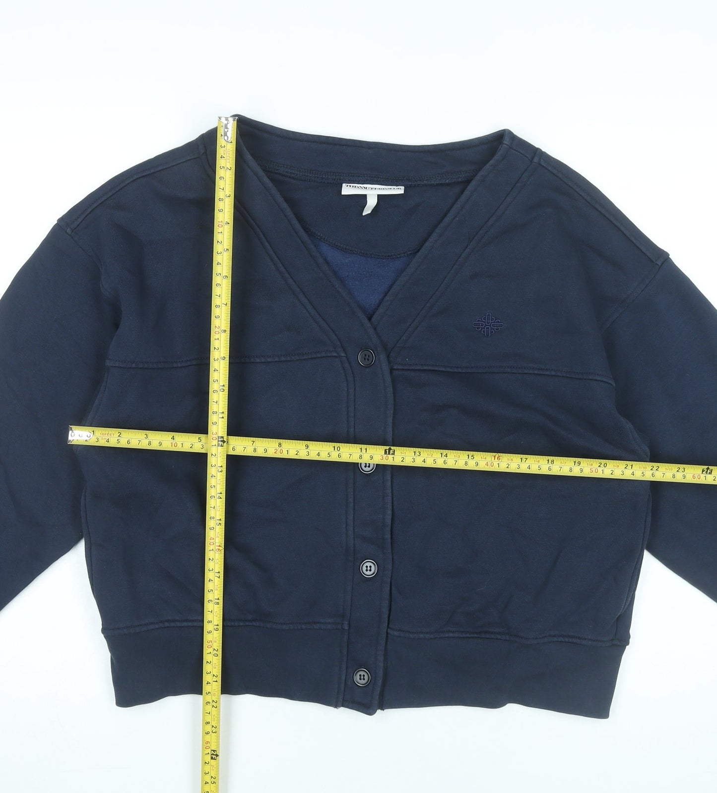The Couture Club Women’s Blue V-Neck Cardigan Size 10 Cotton Blend