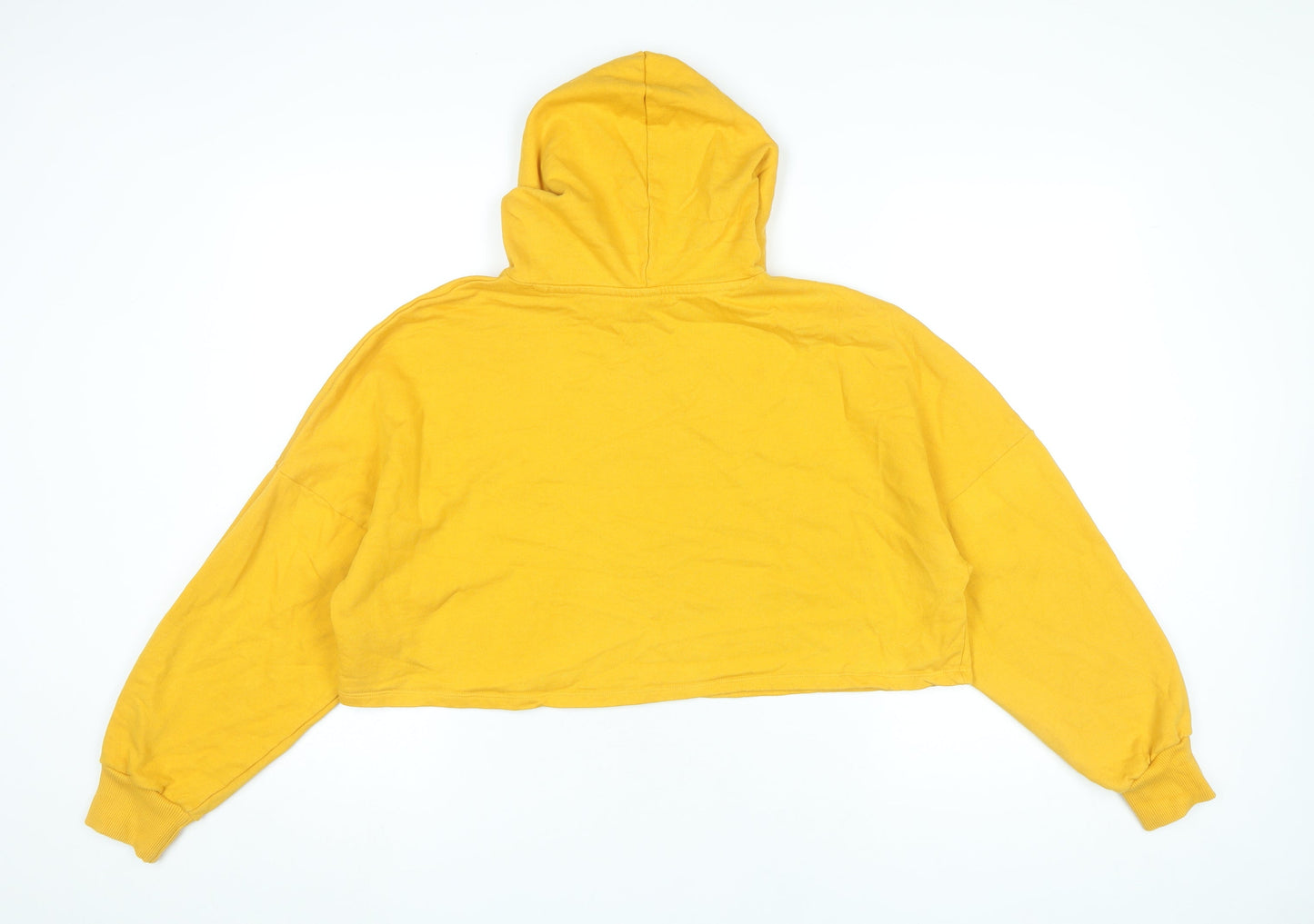 H&M Divided Women’s Yellow Hoodie L Hooded USA Print Pullover