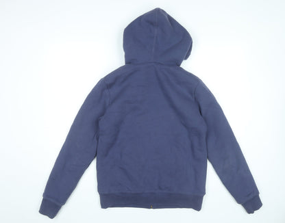 Superdry Women’s Navy Full Zip Hoodie UK 8 Cotton Blend Lined