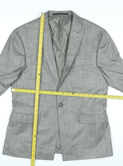 Topman Men's Grey Slim Fit Suit Jacket UK 38 Regular Two Button