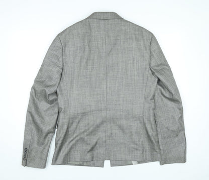 Topman Men's Grey Slim Fit Suit Jacket UK 38 Regular Two Button