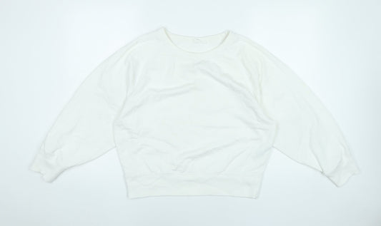 GAP Women’s White Pullover Sweatshirt M Raglan Crew Neck Cotton Blend