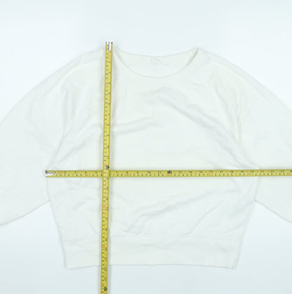 GAP Women’s White Pullover Sweatshirt M Raglan Crew Neck Cotton Blend