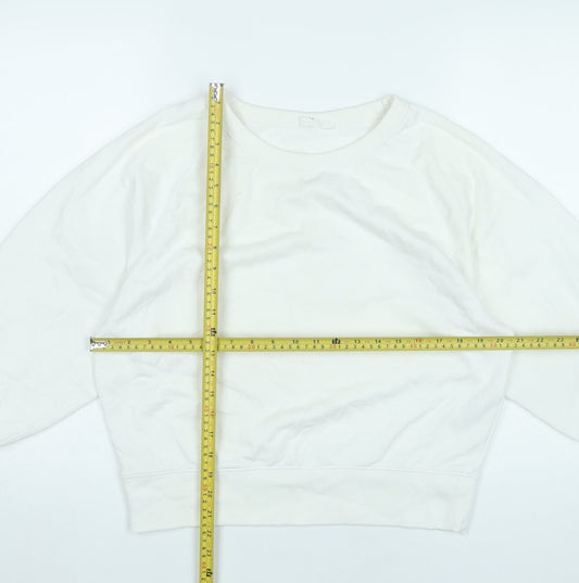 GAP Women’s White Pullover Sweatshirt M Raglan Crew Neck Cotton Blend