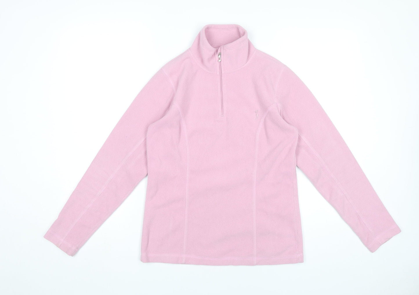 Daily Women Pink Fleece Pullover Sweatshirt S 1/4 Zip Lightweight