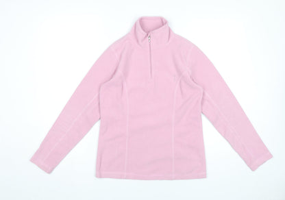Daily Women Pink Fleece Pullover Sweatshirt S 1/4 Zip Lightweight