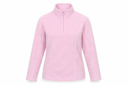 Daily Women Pink Fleece Pullover Sweatshirt S 1/4 Zip Lightweight