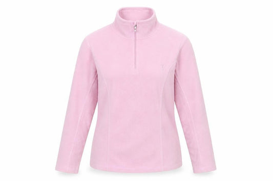 Daily Women Pink Fleece Pullover Sweatshirt S 1/4 Zip Lightweight