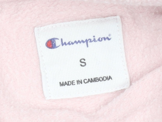 Champion Womens Pink Hoodie Sweatshirt Small Logo Embroidered