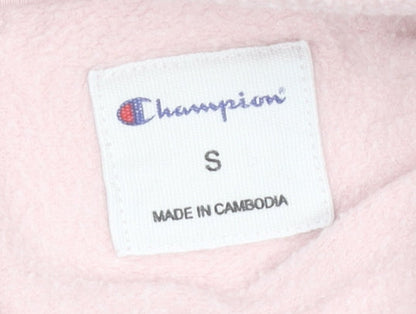 Champion Womens Pink Hoodie Sweatshirt Small Logo Embroidered