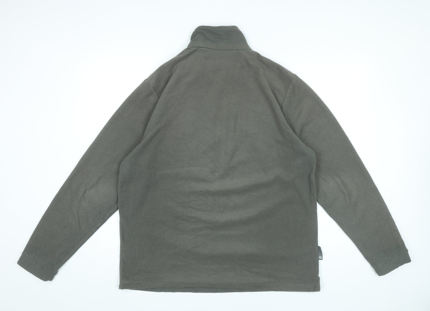 Mountain Essentials Mens Green Fleece Sweatshirt L 1/2 Zip Outdoor Hiking