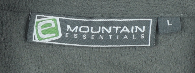 Mountain Essentials Mens Green Fleece Sweatshirt L 1/2 Zip Outdoor Hiking