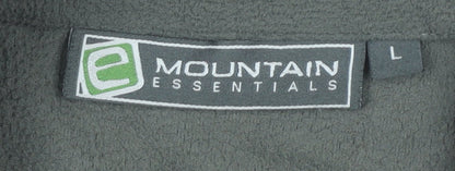 Mountain Essentials Mens Green Fleece Sweatshirt L 1/2 Zip Outdoor Hiking