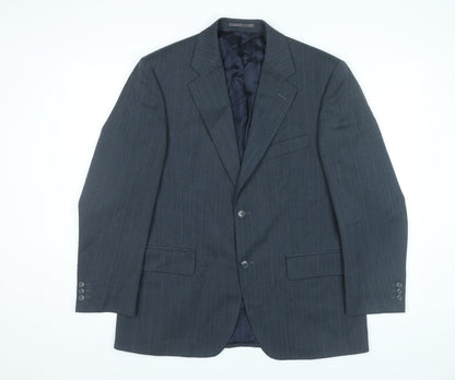 Sovereign Men’s Grey Pinstripe Wool Blend Blazer Jacket 40S