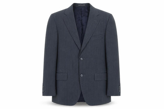 Sovereign Men’s Grey Pinstripe Wool Blend Blazer Jacket 40S