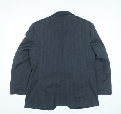 Sovereign Men’s Grey Pinstripe Wool Blend Blazer Jacket 40S