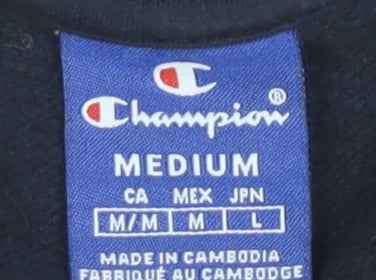 Mens UK Size M Champion Black Pullover Sweatshirt