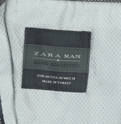 Zara Man Grey Blazer Jacket Men's 38 Regular Fit Smart Casual