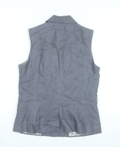 Next Womens Grey Linen Suit Waistcoat Size 10 Lined Business Casual