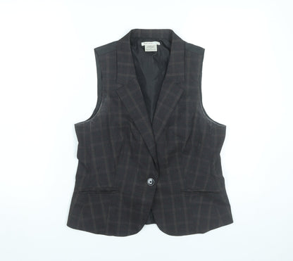 Womens UK Size M Van Heusen Brown Classic Button-Up