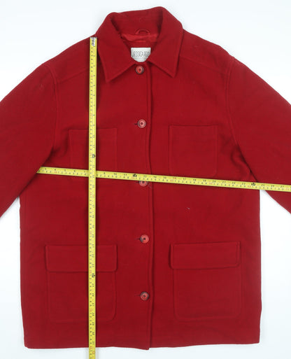 Jessica Reid Women’s Red Wool Blend Mid-Length Overcoat L