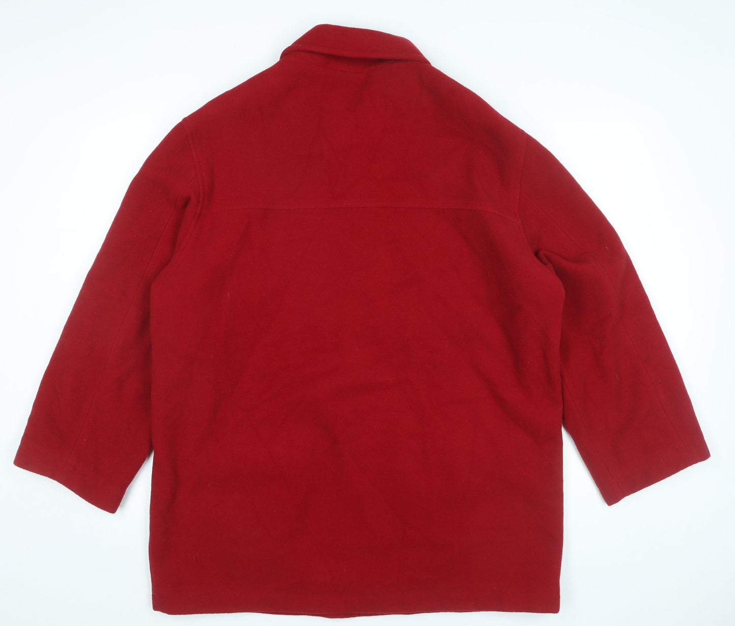 Jessica Reid Women’s Red Wool Blend Mid-Length Overcoat L
