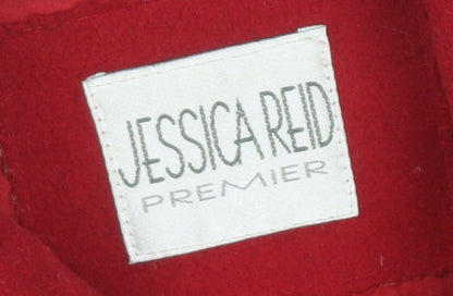 Jessica Reid Women’s Red Wool Blend Mid-Length Overcoat L