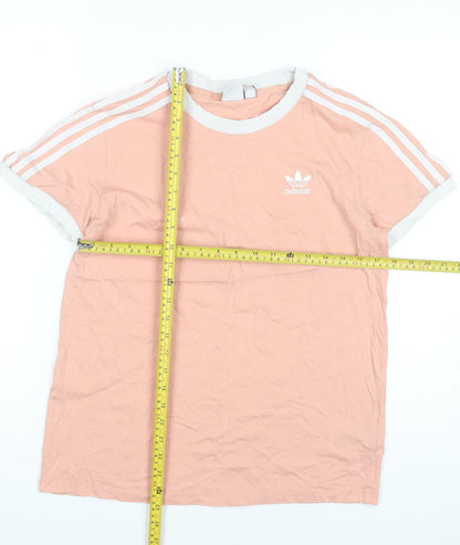 Womens UK Size 10 adidas Pink Ringer T-Shirt