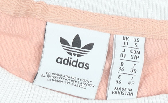 Womens UK Size 10 adidas Pink Ringer T-Shirt