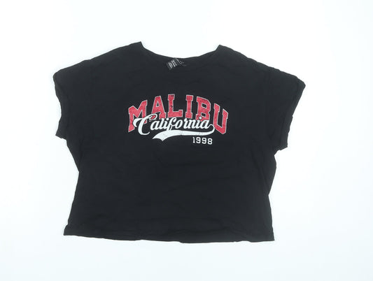 915 Generation Girls Black Cropped Malibu California T-Shirt 14-15 Years