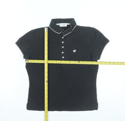 Giordano Women’s Black Polo Shirt M Cotton Stretch Casual