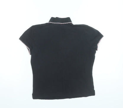 Giordano Women’s Black Polo Shirt M Cotton Stretch Casual