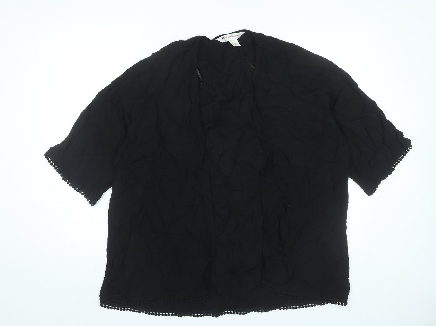 Womens UK Size S H&M Black Kimono Blouse