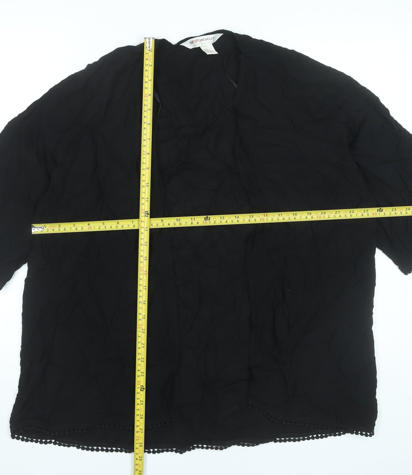 Womens UK Size S H&M Black Kimono Blouse