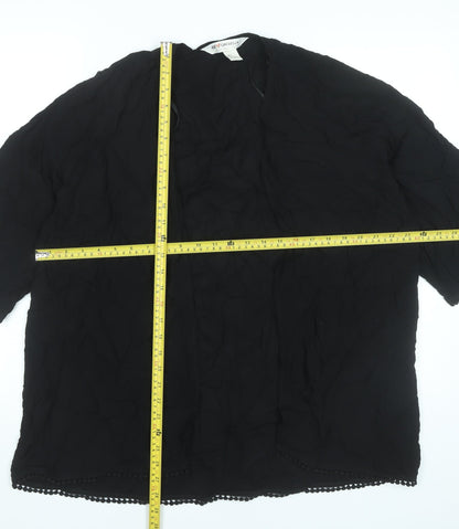 Womens UK Size S H&M Black Kimono Blouse