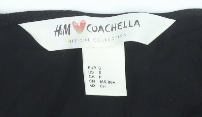 Womens UK Size S H&M Black Kimono Blouse