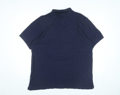 Franklin & Marshall Men’s Blue Polo Shirt L Cotton Logo Casual