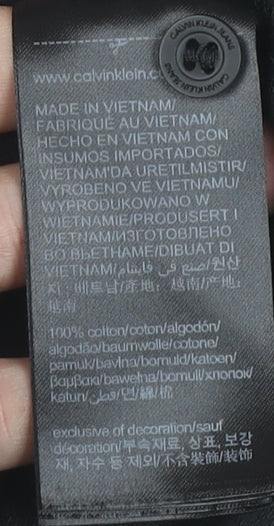 Calvin Klein Jeans Men’s Black Polo Shirt Size M Short Sleeve Cotton